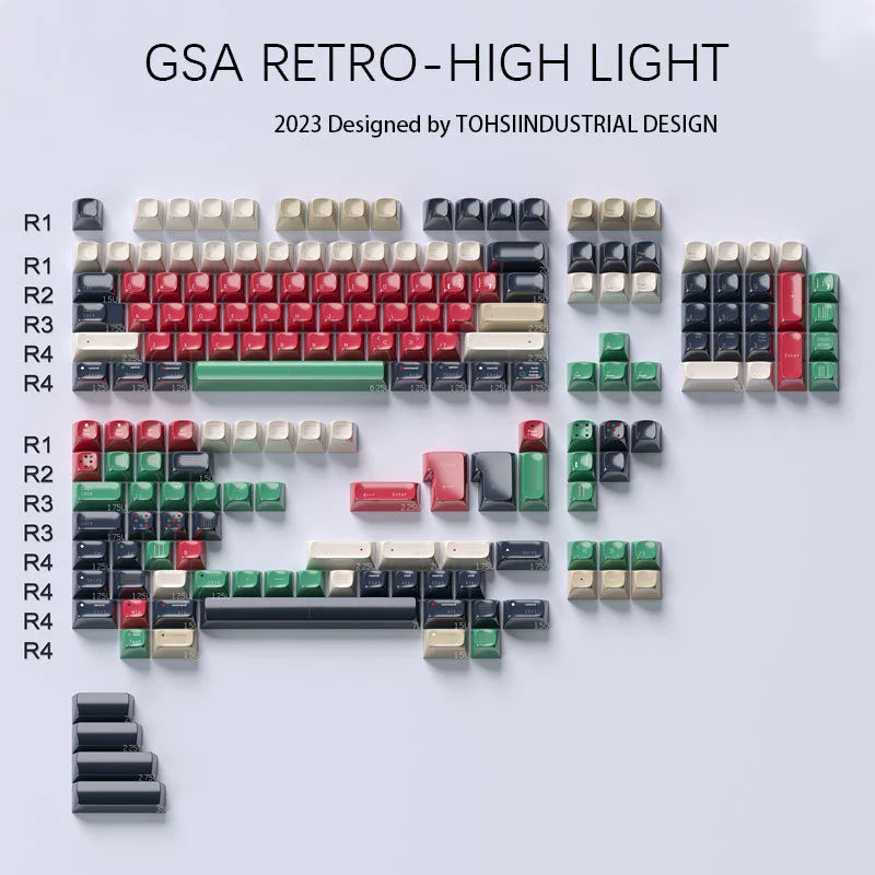 WINMIX-Toshi Industrial GSA Retro High-light ABS Keycap Set